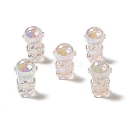 UV Plating Rainbow Iridescent Acrylic Beads, Astronaut, WhiteSmoke, 20x14x13.5mm, Hole: 3.5mm(PACR-M002-06D)