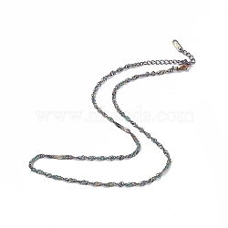 Ion Plating(IP) 304 Stainless Steel Singapore Chain Necklace for Men Women, Rainbow Color, 15.94 inch(40.5cm)(NJEW-K245-013D)
