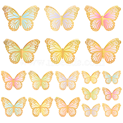 Coated Paper 3D Butterfly Display Decorations, Centerpiece Background Wall Ornaments, Party Supplies, Mixed Color, Butterfly: 100~200x150~300x0.1mm, 36pcs/set(AJEW-WH0041-97)