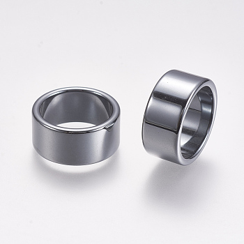 Non-magnetic Synthetic Hematite Rings, Original Color, Size 7, 17mm