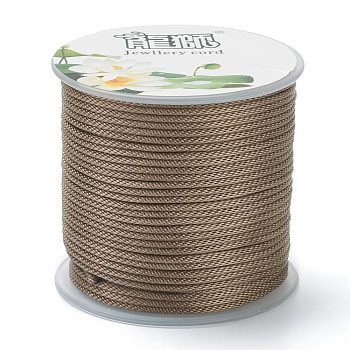 Polyester Braided Cords, for Jewelry Making Beading Crafting, Camel, 1.5mm, about 21.87 yards(20m)/roll