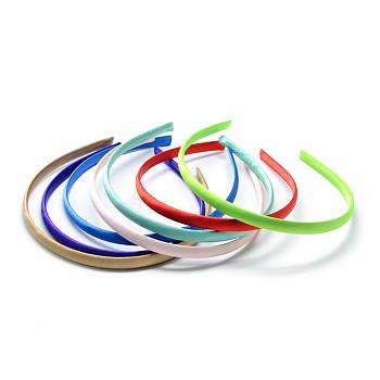 Plain Plastic Hair Band Findings, No Teeth, Covered with Cloth, Mixed Color, 120mm, 9.5mm
