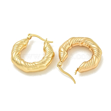 Ion Plating(IP) 304 Stainless Steel Hoop Earrings for Women(EJEW-G401-01D-G)-2