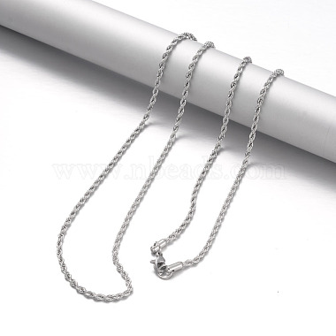 304 Stainless Steel Rope Chain Necklaces(NJEW-F195-05C-P)-2