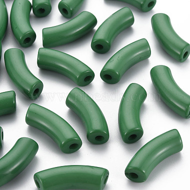 Dark Green Tube Acrylic Beads