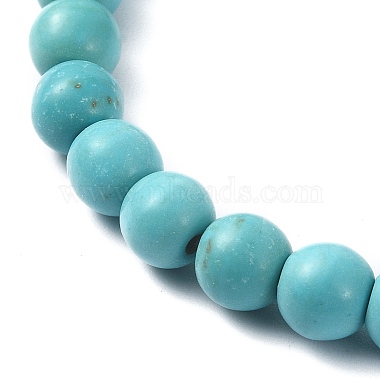 Synthetic Turquoise Round Beaded Stretch Bracelets(BJEW-JB09881-08)-4