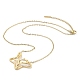 304 Stainless Steel Star Outline Pendant Cable Chain Necklaces(NJEW-H044-01G)-2