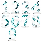 Leaf Pattern Acrylic Digital Seat Board Seat Card, for Wedding, Restaurant, Birthday Party Table Decorations, Dark Turquoise, 60x80x115~120mm(DIY-WH0320-39A)