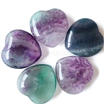 Natural Fluorite Display Decorations, Home Decoration Supplies, Heart, 25x25x10mm(PW-WG37563-08)