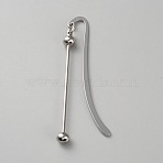 Alloy Bookmarks, Beadable Bar Hook Bookmark, Platinum, 91mm(AJEW-SZC0009-01P)