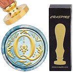 Brass Wax Seal Stamps with Wood Handle, for DIY Scrapbooking, Letter Q, 25mm(AJEW-WH0412-0250)
