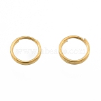 Ion Plating(IP) 304 Stainless Steel Split Rings, Double Loops Jump Rings, Golden, 6x1mm, Inner Diameter: 5mm, Single Wire: 0.6mm(STAS-N092-171D-01G)