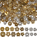 320Pcs 16 Styles Tibetan Style Bead Caps, Lead Free & Cadmium Free, Flower, Mixed Color, 8~13mm, Hole: 1~3mm, 20pcs/style(TIBE-SC0002-15)