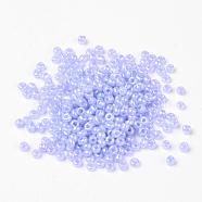 Glass Seed Beads, Ceylon, Round, Lilac, 2mm, Hole: 1mm, about 30000pcs/pound(SEED-A011-2mm-146)
