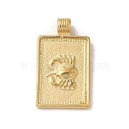 304 Stainless Steel Pendants, Rectangle with Constellations, Real 14K Gold Plated, Cancer, 25x14x2mm, Hole: 2mm(X-STAS-L022-306G-04)