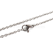304 Stainless Steel Cable Chains Necklace Making, with Lobster Claw Clasps, Stainless Steel Color, 17.9 inch(45.5cm)(X-STAS-P045-01P)