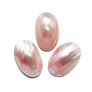Natural Shell Cabochons, Oval, Pink, 26x16~17x5~7mm(SHEL-K008-07B)