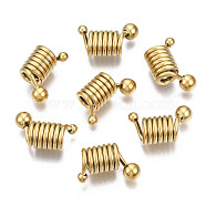 316 Surgical Stainless Steel European Beads, Large Hole Beads, Column, Real 14K Gold Plated, 18x11x8mm, Hole: 5mm(STAS-N097-069LG)