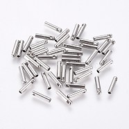 304 Stainless Steel Cord Ends, End Caps, Column, Stainless Steel Color, 7x1.6mm, Hole: 0.8mm, Inner Diameter: 1mm(STAS-K190-01A-P)