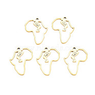 Ion Plating(IP) 201 Stainless Steel Pendants, Map of Africa, Nickel Free, Real 18K Gold Plated, 27x20x1.5mm, Hole: 1.8mm(STAS-T063-164G)