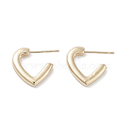 Half Heart Alloy Studs Earrings for Women, with 304 Stainless Steel Pins, Light Gold, 14x3mm(EJEW-H309-09KCG)