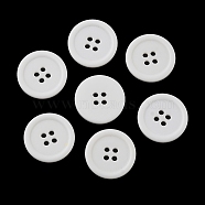 Resin Buttons, Dyed, Flat Round, White, 22x3mm, Hole: 2mm, 195pcs/bag(RESI-D030-22mm-01)