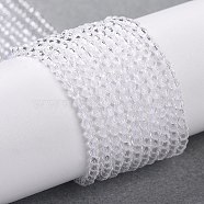 Transparent Glass Beads Strands, Faceted Round, Clear, 2mm, Hole: 0.8mm, about 175pcs/strand, 14.06~14.17 inch(35.7~36cm)(GLAA-H021-04-29)