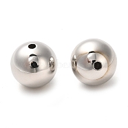 Brass Beads, Round, Platinum, 12x11.5mm, Hole: 1.8mm(KK-F870-01P-03)