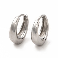316 Stainless Steel Hoop Earrings for Women, Stainless Steel Color, 15x14x5mm, Pin: 1mm(EJEW-C004-15P)