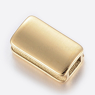 Ion Plating(IP) 304 Stainless Steel Slide Charms, Rectangle, Golden, 11x6.5x4mm, Hole: 2.5x3mm(STAS-F150-007G)