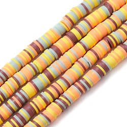 Handmade Polymer Clay Beads Strands, for DIY Jewelry Crafts Supplies, Heishi Beads, Disc/Flat Round, Aqua, 8x1mm, Hole: 2mm, about 350pcs/strand, 15.75''(40cm)(CLAY-R089-8mm-T036)