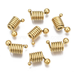 316 Surgical Stainless Steel European Beads, Large Hole Beads, Column, Real 14K Gold Plated, 18x11x8mm, Hole: 5mm(STAS-N097-069LG)