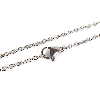 304 Stainless Steel Cable Chains Necklace Making, with Lobster Claw Clasps, Stainless Steel Color, 17.9 inch(45.5cm)