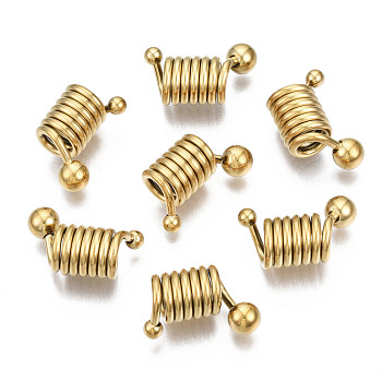 316 Surgical Stainless Steel European Beads, Large Hole Beads, Column, Real 14K Gold Plated, 18x11x8mm, Hole: 5mm