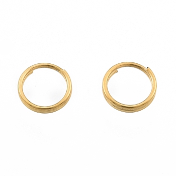 304 Stainless Steel Split Rings, Double Loops Jump Rings, Golden, 6x1mm, Inner Diameter: 5mm, Single Wire: 0.6mm