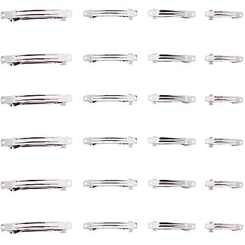 Iron Hair Barrette Findings, French Hair Clip Findings, Platinum Color, 39~78x6~9mm, 120pcs/set