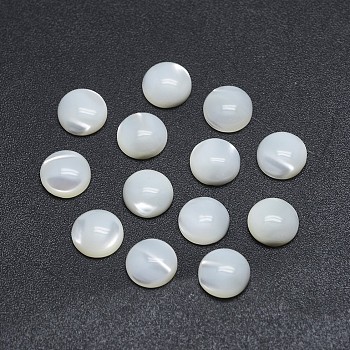 Shell Cabochons, Flat Round, 8x2~3mm