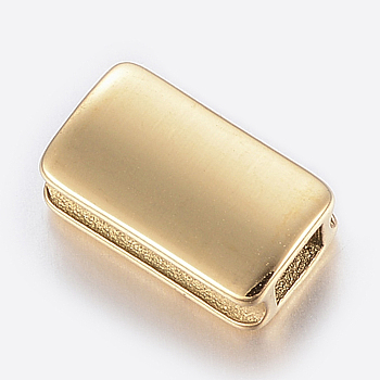 Ion Plating(IP) 304 Stainless Steel Slide Charms, Rectangle, Golden, 11x6.5x4mm, Hole: 2.5x3mm