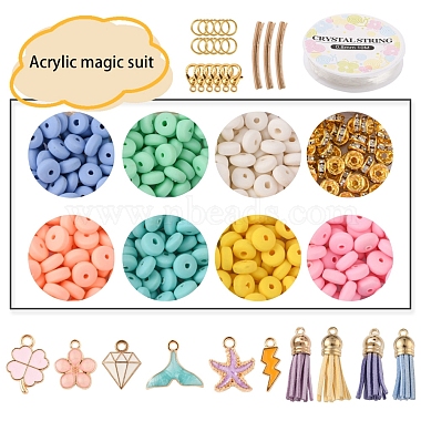 Kit de fabricación de conjuntos de joyas de dijes diy(DIY-YW0005-35)-2