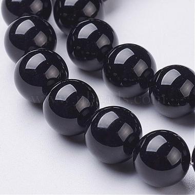 Natural Black Onyx Round Beads Strands(GSR10mmC097)-2