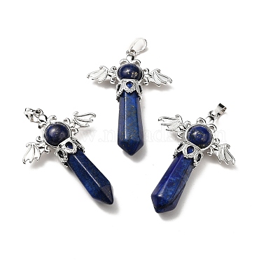 Platinum Angel & Fairy Lapis Lazuli Pendants
