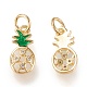 Brass Micro Pave Clear Cubic Zirconia Charms(ZIRC-K086-01G)-2