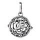 Laiton creux rond avec pendentifs cage rose(KK-E662-20AS-NR)-1