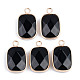 Faceted Natural Black Stone Pendants(G-S359-179B)-1
