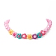 Acrylic Flower & Faceted Round Beaded Necklaces(NJEW-JN04191)-4