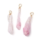 Electroplated Natural Quartz Crystal Dyed Pendants(PALLOY-JF02325-06)-1
