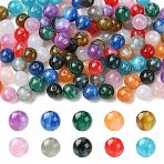 120Pcs 12 Colors Round Imitation Cat Eye Resin Beads, with Glitter Powder, Mixed Color, 8mm, Hole: 1.6~1.8mm, 10pcs/color(RESI-CJ0004-65)