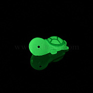 Luminous Translucent Resin Sea Animal Cabochons, Little Turtle, Light Green, 23x13x8.5mm(RESI-D055-01E)