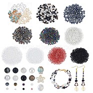 Elite DIY Beads Jewelry Making Finding Kit, Including Seed & Glass Beads, Fish & Turtle & Starfish & Round, Mixed Color, 2~14x2~15x2~7mm, Hole: 1~2mm(DIY-PH0017-57)