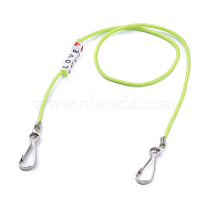 Polyester & Spandex Cord Ropes Eyeglasses Chains, Neck Strap for Eyeglasses, with Cube Acrylic Beads, Iron Coil Cord Ends and Keychain Clasp, Word Love, Green Yellow, 23.62 inch(60cm)(AJEW-EH00058-03)